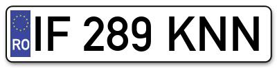 Placuta inmatriculare numar auto  IF-289-KNN, IF 289 KNN, IF289KNN