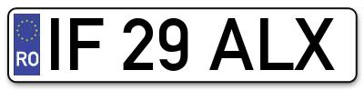 Placuta inmatriculare numar auto  IF-29-ALX, IF 29 ALX, IF29ALX