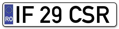 Placuta inmatriculare numar auto  IF-29-CSR, IF 29 CSR, IF29CSR