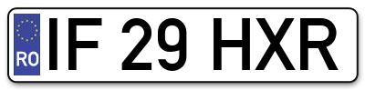 Placuta inmatriculare numar auto  IF-29-HXR, IF 29 HXR, IF29HXR