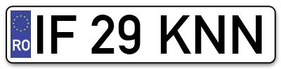 Placuta inmatriculare numar auto  IF-29-KNN, IF 29 KNN, IF29KNN