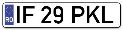Placuta inmatriculare numar auto  IF-29-PKL, IF 29 PKL, IF29PKL
