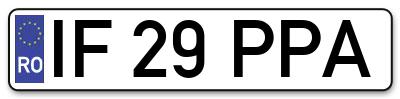 Placuta inmatriculare numar auto  IF-29-PPA, IF 29 PPA, IF29PPA