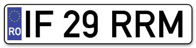 Placuta inmatriculare numar auto  IF-29-RRM, IF 29 RRM, IF29RRM