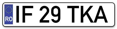 Placuta inmatriculare numar auto  IF-29-TKA, IF 29 TKA, IF29TKA