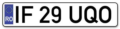 Placuta inmatriculare numar auto  IF-29-UQO, IF 29 UQO, IF29UQO