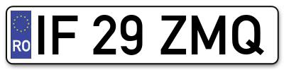 Placuta inmatriculare numar auto  IF-29-ZMQ, IF 29 ZMQ, IF29ZMQ