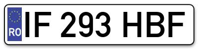 Placuta inmatriculare numar auto  IF-293-HBF, IF 293 HBF, IF293HBF