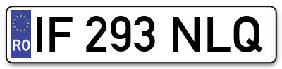Placuta inmatriculare numar auto  IF-293-NLQ, IF 293 NLQ, IF293NLQ
