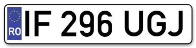Placuta inmatriculare numar auto  IF-296-UGJ, IF 296 UGJ, IF296UGJ