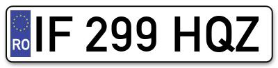 Placuta inmatriculare numar auto  IF-299-HQZ, IF 299 HQZ, IF299HQZ