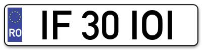 Placuta inmatriculare numar auto  IF-30-IOI, IF 30 IOI, IF30IOI