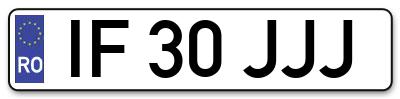 Placuta inmatriculare numar auto  IF-30-JJJ, IF 30 JJJ, IF30JJJ