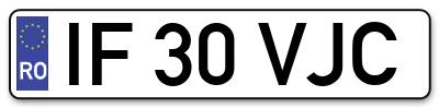 Placuta inmatriculare numar auto  IF-30-VJC, IF 30 VJC, IF30VJC
