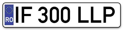 Placuta inmatriculare numar auto  IF-300-LLP, IF 300 LLP, IF300LLP