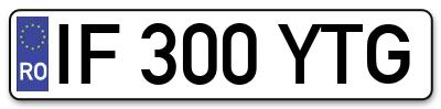 Placuta inmatriculare numar auto  IF-300-YTG, IF 300 YTG, IF300YTG