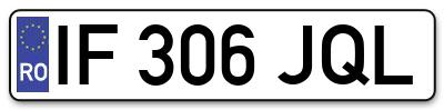 Placuta inmatriculare numar auto  IF-306-JQL, IF 306 JQL, IF306JQL
