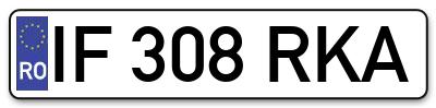 Placuta inmatriculare numar auto  IF-308-RKA, IF 308 RKA, IF308RKA