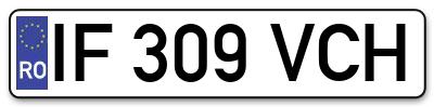 Placuta inmatriculare numar auto  IF-309-VCH, IF 309 VCH, IF309VCH