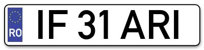 Placuta inmatriculare numar auto  IF-31-ARI, IF 31 ARI, IF31ARI
