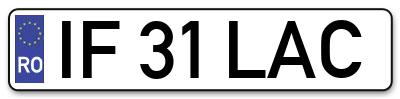 Placuta inmatriculare numar auto  IF-31-LAC, IF 31 LAC, IF31LAC