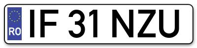 Placuta inmatriculare numar auto  IF-31-NZU, IF 31 NZU, IF31NZU