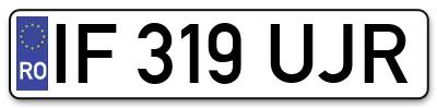 Placuta inmatriculare numar auto  IF-319-UJR, IF 319 UJR, IF319UJR