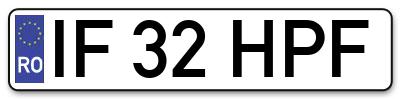 Placuta inmatriculare numar auto  IF-32-HPF, IF 32 HPF, IF32HPF
