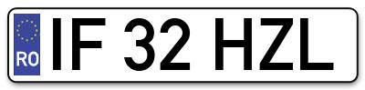 Placuta inmatriculare numar auto  IF-32-HZL, IF 32 HZL, IF32HZL