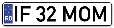 Placuta inmatriculare numar auto  IF-32-MOM, IF 32 MOM, IF32MOM
