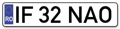 Placuta inmatriculare numar auto  IF-32-NAO, IF 32 NAO, IF32NAO