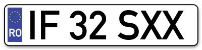 Placuta inmatriculare numar auto  IF-32-SXX, IF 32 SXX, IF32SXX