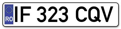 Placuta inmatriculare numar auto  IF-323-CQV, IF 323 CQV, IF323CQV