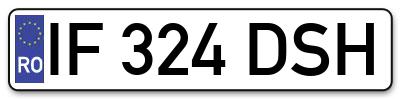 Placuta inmatriculare numar auto  IF-324-DSH, IF 324 DSH, IF324DSH