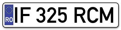 Placuta inmatriculare numar auto  IF-325-RCM, IF 325 RCM, IF325RCM