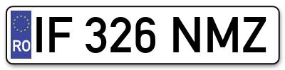 Placuta inmatriculare numar auto  IF-326-NMZ, IF 326 NMZ, IF326NMZ