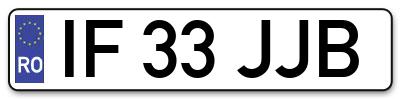 Placuta inmatriculare numar auto  IF-33-JJB, IF 33 JJB, IF33JJB