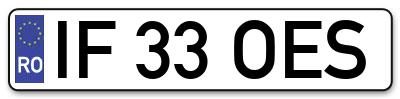 Placuta inmatriculare numar auto  IF-33-OES, IF 33 OES, IF33OES