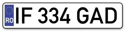 Placuta inmatriculare numar auto  IF-334-GAD, IF 334 GAD, IF334GAD