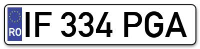 Placuta inmatriculare numar auto  IF-334-PGA, IF 334 PGA, IF334PGA