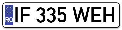 Placuta inmatriculare numar auto  IF-335-WEH, IF 335 WEH, IF335WEH