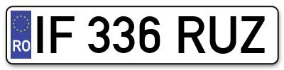 Placuta inmatriculare numar auto  IF-336-RUZ, IF 336 RUZ, IF336RUZ