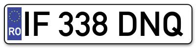 Placuta inmatriculare numar auto  IF-338-DNQ, IF 338 DNQ, IF338DNQ