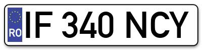 Placuta inmatriculare numar auto  IF-340-NCY, IF 340 NCY, IF340NCY