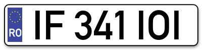 Placuta inmatriculare numar auto  IF-341-IOI, IF 341 IOI, IF341IOI