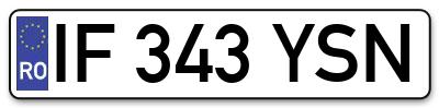 Placuta inmatriculare numar auto  IF-343-YSN, IF 343 YSN, IF343YSN