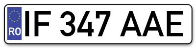 Placuta inmatriculare numar auto  IF-347-AAE, IF 347 AAE, IF347AAE