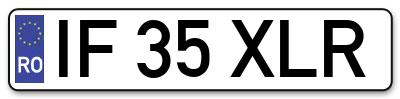 Placuta inmatriculare numar auto  IF-35-XLR, IF 35 XLR, IF35XLR
