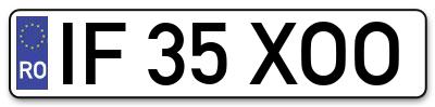 Placuta inmatriculare numar auto  IF-35-XOO, IF 35 XOO, IF35XOO