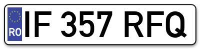 Placuta inmatriculare numar auto  IF-357-RFQ, IF 357 RFQ, IF357RFQ
